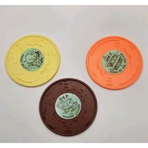 Lot of 3 Vintage TOMY TUNEYVILLE 1975 CHOO CHOO MUSICAL TRAIN RECORDS - A Thru F